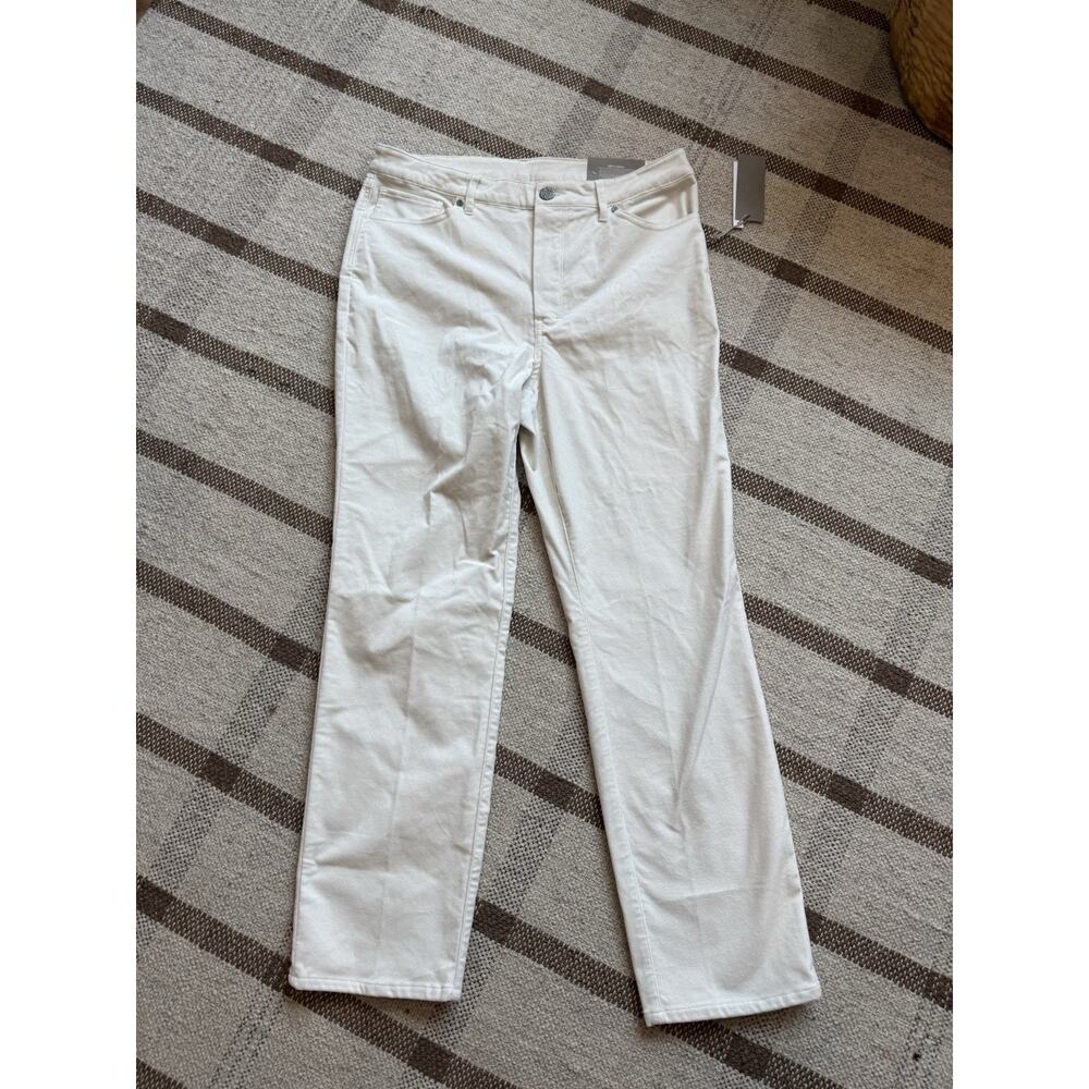Soft Surroundings Blakely Velveteen Pants Straight Leg Ivory Pearl 12 New